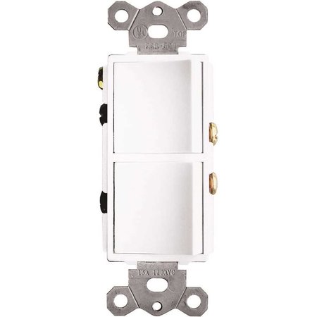 NATIONAL BRAND ALTERNATIVE 2-Function Rocker Combination Switch in White 120-Volt, 15 AMPX2 FSR-500-W7